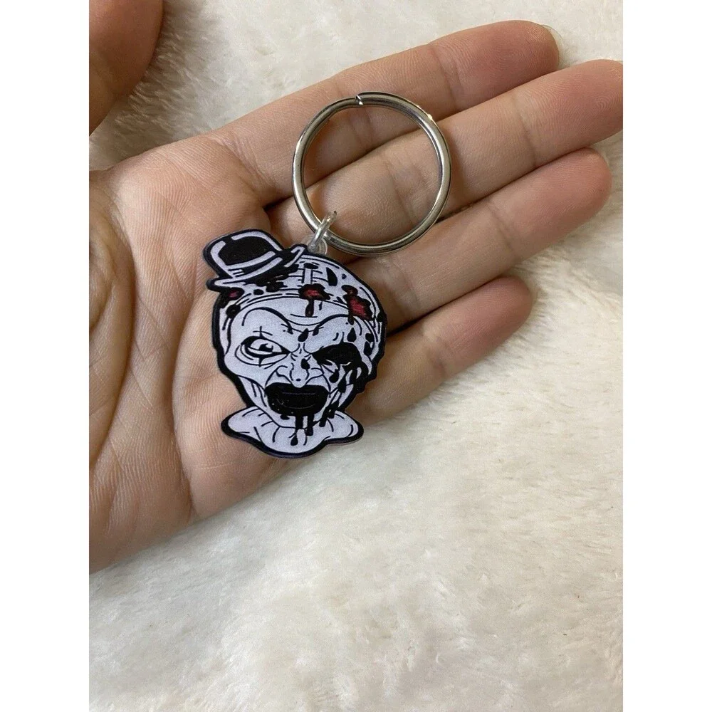 Halloween Horror Keychain Art the Clown Character Key Ring Terrifier Fan Gift